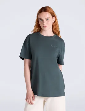 Grace' Womens Heavyweight T-Shirt 100% Cotton Casual Short Sleeve Summer Top Charcoal - Size 8 Uk - Mountain Warehouse - FashionsVida