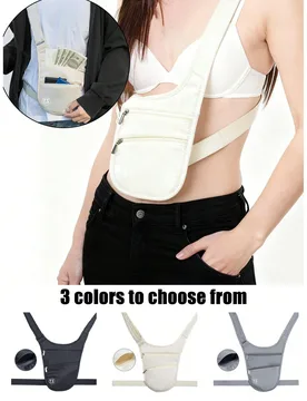 Bolso cruzado antirrobo de 3 colores, diseño ajustable, bolsa de cintura antirrobo invisible, billetera de viaje delgada, adecuada para uso diario y - Shein - FashionsVida