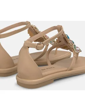 Sandalias de dedo de mujer con detalles de pedrería y cierre de hebilla - Alma en Pena - FashionsVida