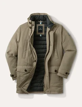 Ultraskin Leichtparka, #normale Größen#untersetzte Größen, Farbe Beige, 54, edle Velourslederoptik klimatisierende Sorona-Füllung Herren - Walbusch - FashionsVida