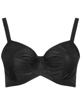 Women's Non-Padded Underwired Bra in Black Size: 46H - Black - Size: 46H - Yours - FashionsVida