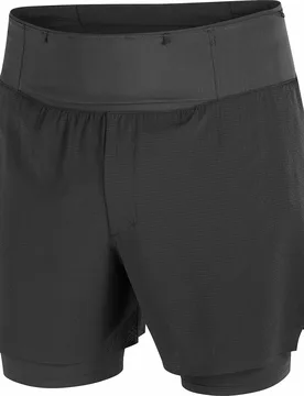 Short respirant à séchage rapide - Sense Aero 2In1 Trail 5" M Deep Black - Taille M - Noir - Salomon - FashionsVida