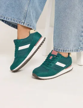 Women's Colourblock Trainers In Extra Wide EEE Fit in Teal Size: 7EEE - Teal - Size: 7EEE - Yours - FashionsVida