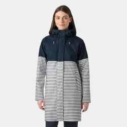 Women's Moss Block PU Raincoat Navy L - Navy Blue - Female