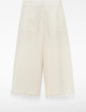 Pantalones anchos de mujer tipo culotte desflecados - Adolfo Dominguez - FashionsVida