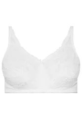 Women's Lace Non-Padded Non-Wired Full Cup Bra in White Size: 46B - White - Size: 46B
