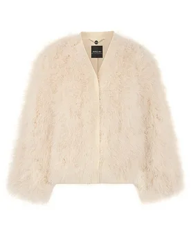 Chaqueta de efecto piel crema 38 - Marc cain - FashionsVida