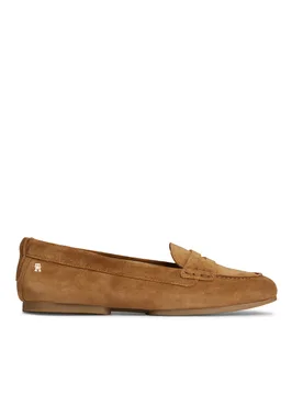 TH Flex Suede Slip On Ballerina Loafers Tan female - Tommy hilfiger - FashionsVida