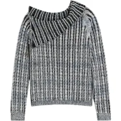 Jersey de mujer cuello barco canalé