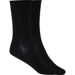Pack de 2 pares de calcetines de mujer de algodón orgánico lisos con puño roulé