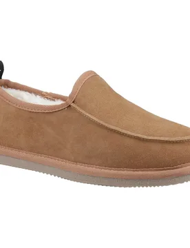 Charles Suede Mens Tan Slippers - Size Uk 9 - Hush puppies - FashionsVida