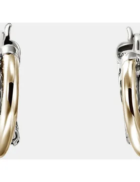 Pendientes de aro JH Essentials de oro y plata - John Hardy - FashionsVida