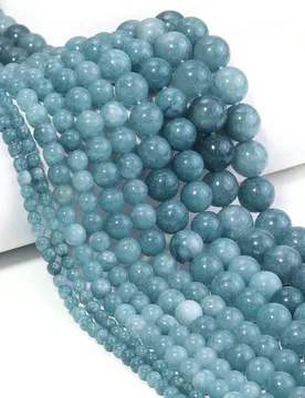 Pieza Cuentas espaciadoras de gema de zafiro azul oscuro natural de 4/6/8/10/12mm, suministros de alta calidad para hacer joyas DIY para pulseras, col - Shein - FashionsVida