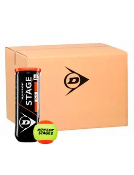 Stage 2 Tennis Balls Box Yellow / Orange 24 x 3 Balls - Dunlop - FashionsVida