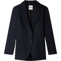 Blazer de mujer entallada a rayas con lana