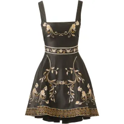 Vestido floral con escote cuadrado