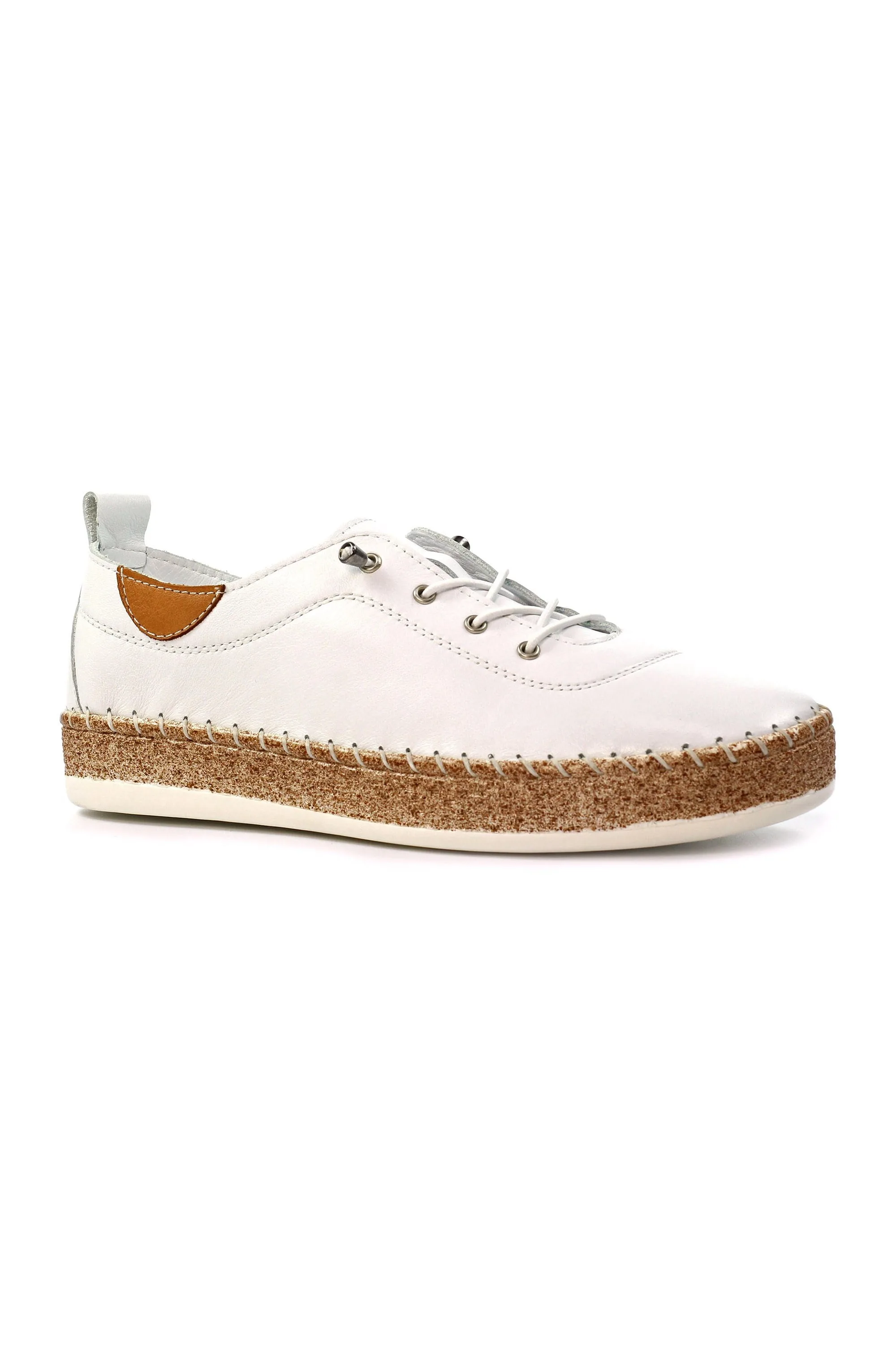 Evie Womes Soft Leather Slip On Plimsolls - - Size: 5 - Lunar - FashionsVida