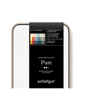 Jersey Spannleintuch PURE 90x200cm Full White S blanco - schlafgut - FashionsVida