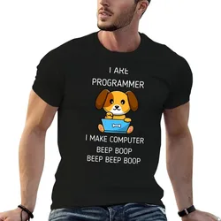 I are programmer i make computer beep boop , dog programmer T-Shirt Trendy Pattern T-Shirt for Men