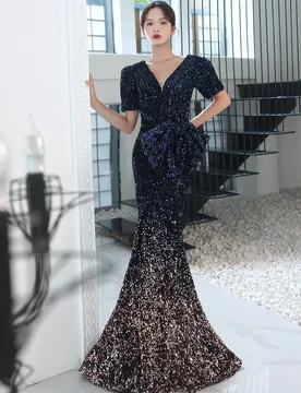 A fish-tail sequined host's high-quality dress for the art examination performance banquet - Aliexpress - FashionsVida