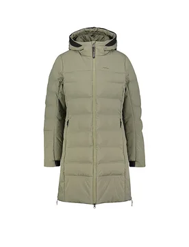 Cappotto invernale da donna Esbjerg con cappuccio verde scuro 44 - Meru - FashionsVida