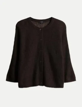 Boxy Strickjacke Daris Braun 42 - Opus - FashionsVida