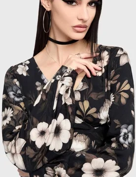 Gothic Bluse - Celestial Summer - Stellar Hour Long Sleeve Blouse - M bis 4XL - für Damen - Größe M - schwarz - Frauen - female - Killstar - FashionsVida