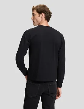 Regular Long Sve Patch Logo Tee Black Größe M male - Lee - FashionsVida