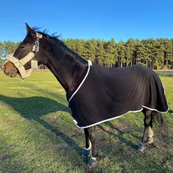 Abschwitzdecke Fleece mit Kordel, black 135