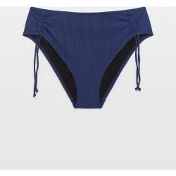 Braga de bikini mujer completa alta de talle con lazos laterales para ajustar