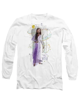 Unisex Wish Starburst With Asha Long Sleeve T-Shirt, White Size: XL - White - Size: XL - Disney - FashionsVida
