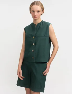 Camisa de mujer sin mangas con abotonadura central - Lasserre - FashionsVida