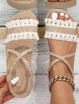 Sandalias elegantes y minimalistas de alta gama para mujer, aptas para combinar con vestidos, vacaciones en la playa, fiestas, festivales de música, - Shein - FashionsVida