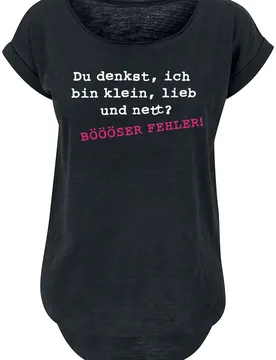 T-Shirt - BÖÖÖSER FEHLER! - XS bis S - für Damen - Größe XS - schwarz - Frauen - female - Sprüche - FashionsVida