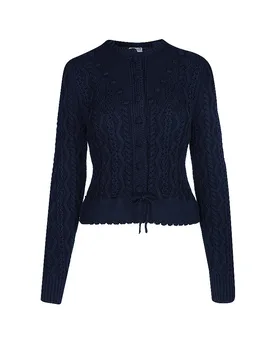 Trachten Strickjacke LENE dunkelblau L Damen - Gottseidank - FashionsVida