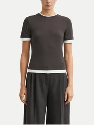 T-Shirt mit Rundhalsausschnitt Schwarz 38