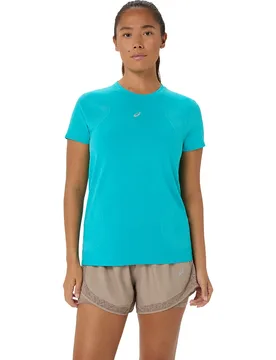 Road Seamless Short Sleeve T-shirt Energy Aqua XS Women - Asics - FashionsVida