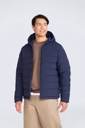 Light Cloud Cosi' Mens Padded Jacket With Zipped Pockets Water Resistant Coat Dark Blue - Size Large