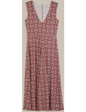 Vestido midi estampado con escote en v - Trucco - FashionsVida