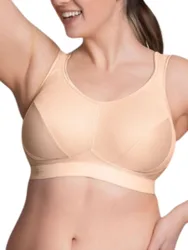 Womens Extreme Control Sports Bra - Beige Polyamide - Size 46e