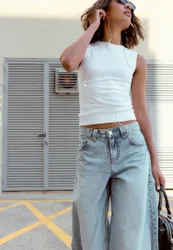 Ärmelloses Basic-Shirt Weiß S