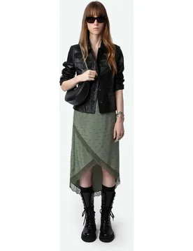 Zadig & Voltaire - Falda Jeudie Wings jacquard de seda con encaje - Zadig & Voltaire - FashionsVida
