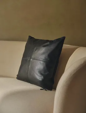 M&S Leather Panel Cushion Black - M&S - FashionsVida