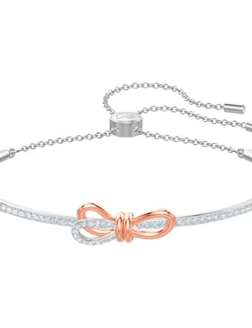 Bracciale rigido Lifelong Bow, Fiocco, Bianco, Mix di finiture OS - Swarovski - FashionsVida