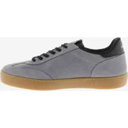 Zapatillas de serraje unisex con piezas en contraste y suela color caramelo