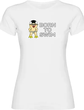 Born To Swim Short Sleeve T-shirt White M Women - Kruskis - FashionsVida