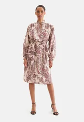 Verspieltes Tunikakleid mit Rüschendetails und Taillengürtel Rosa/Pink 44