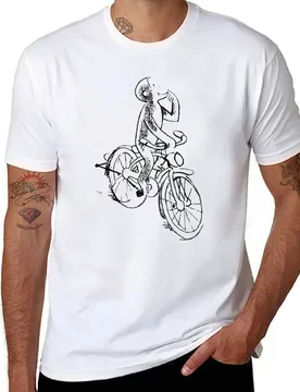 Curious George Riding A Bike Sketch T-Shirt t shirts for man graphic funny man tshirt T-Shirt - Aliexpress - FashionsVida