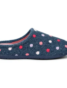 Women's 'Dotty' Mule Slippers in Mid Blue Size: 7 - Mid Blue - Size: 7 - Hotter - FashionsVida