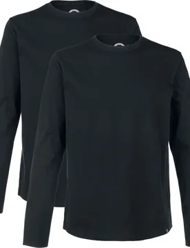 Langarmshirt für Männer schwarz "Doppelpack Longsleeves in Schwarz mit Rundhalsausschnitt" von - Männer - male - RED by EMP - FashionsVida